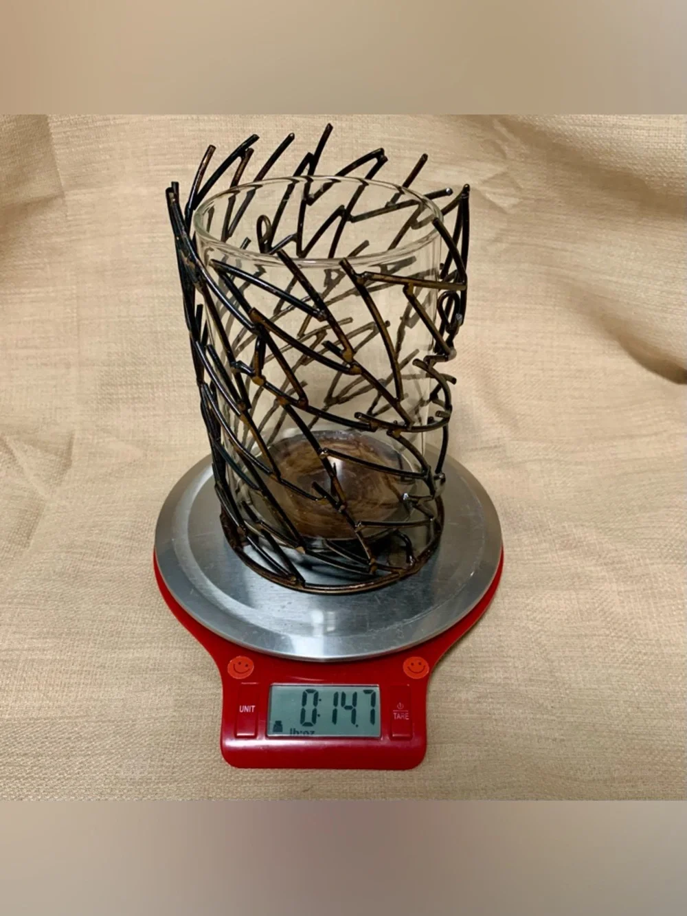 🔍 Rustic Metal & Glass Hurricane Candle Holder Modern Farmhouse